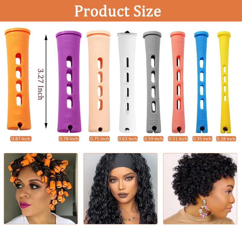 Coufce 60 Pcs Perm Rods 0.28" Yellow Hair Rollers Cold Wave Rods Long Short Hair Rollers Curling Rods - Image 3